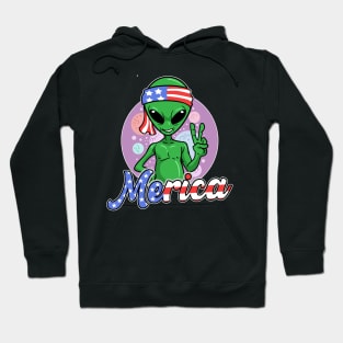 Alien Merica USA 4th Of July Fourth Patriotic Hoodie